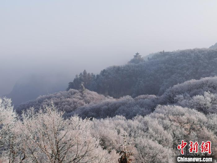 圖為連綿山脈，皆是白色。　徐振華 攝