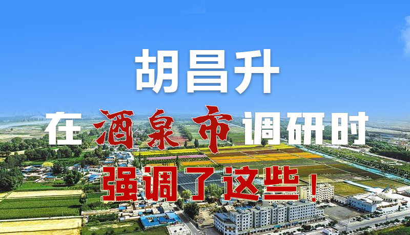 圖解|胡昌升在酒泉市調(diào)研時(shí)強(qiáng)調(diào)了這些！