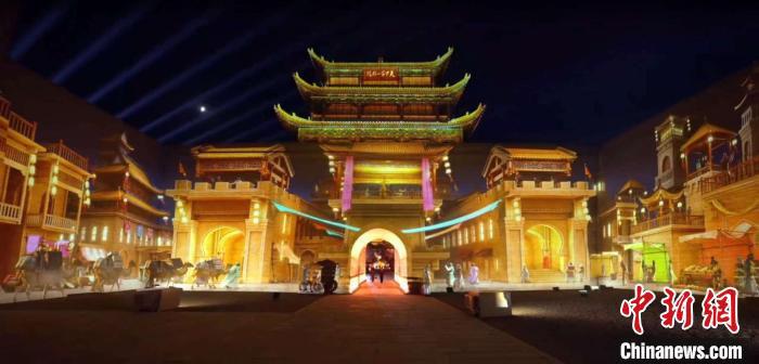 2024年7月15日，甘肅嘉峪關開啟“夜游”模式。圖為夜游燈光劇《天下嘉峪關》光影效果。(甘肅嘉峪關關城景區(qū)供圖)