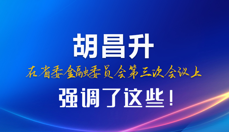 圖解|胡昌升在省委金融委員會第三次會議上強(qiáng)調(diào)了這些！